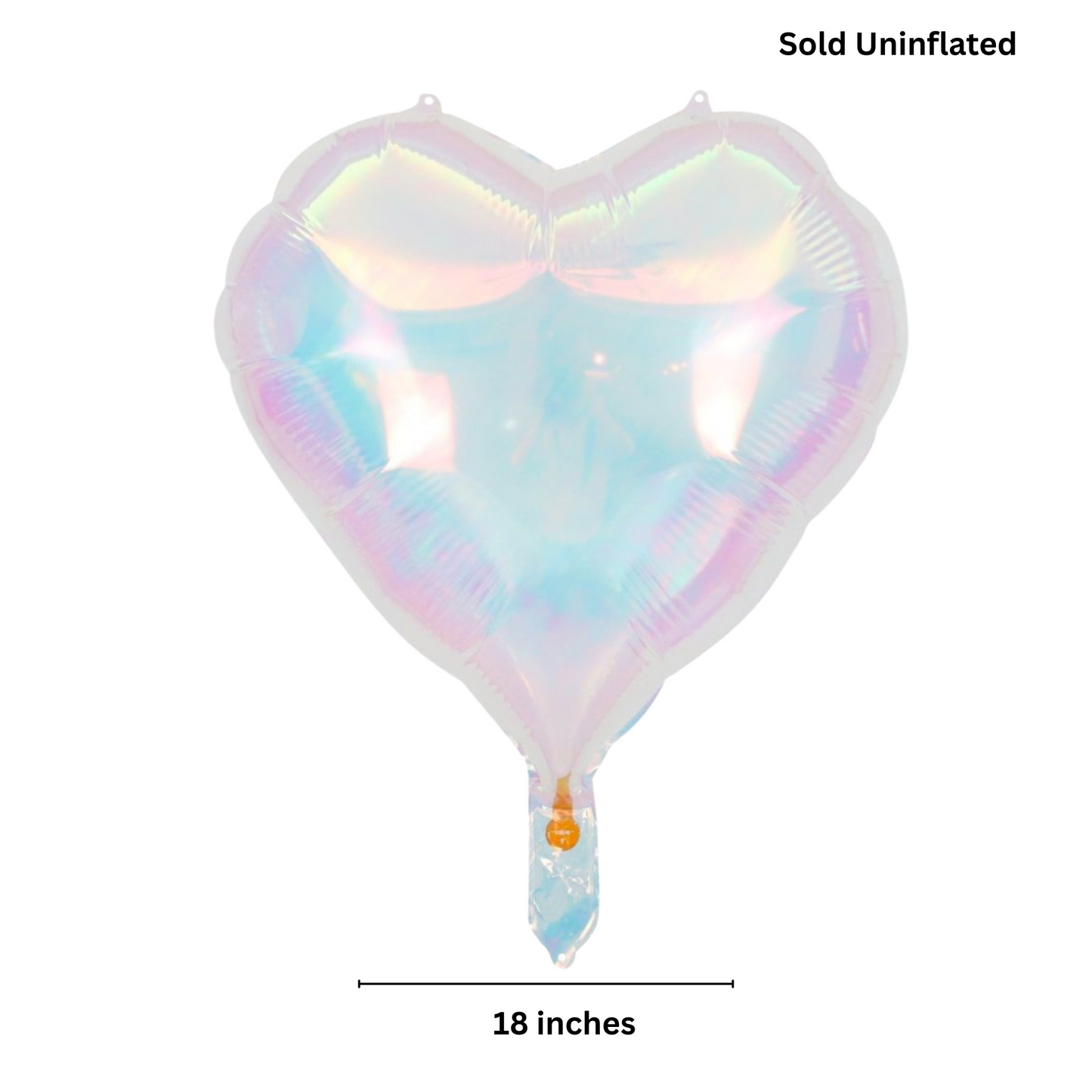 Iridescent Clear Heart Balloon (Air Only) 18 inches