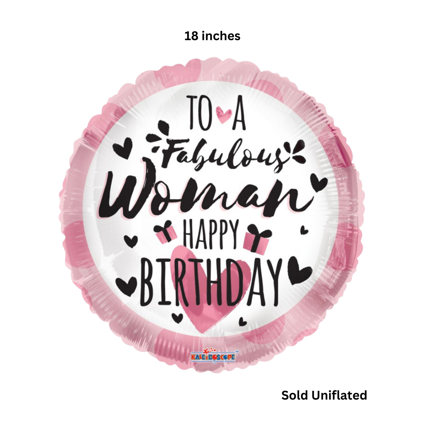 Happy Birthday To A Fabulous Woman Foil Balloon 18”