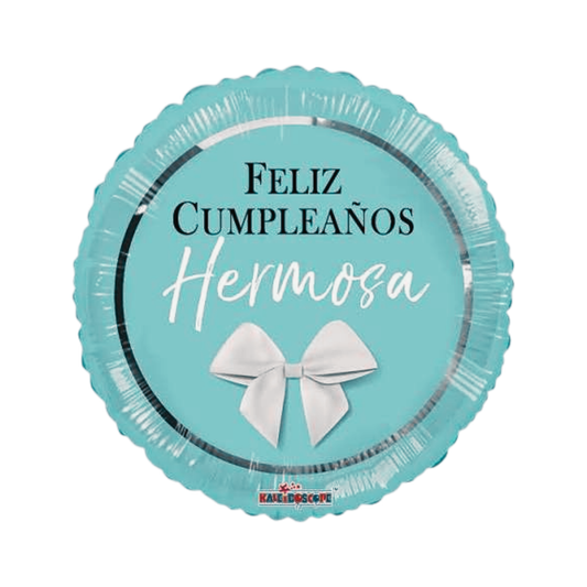 Tiffany Feliz Cumpleaños Hermosa 24in Foil Balloon (Spanish)