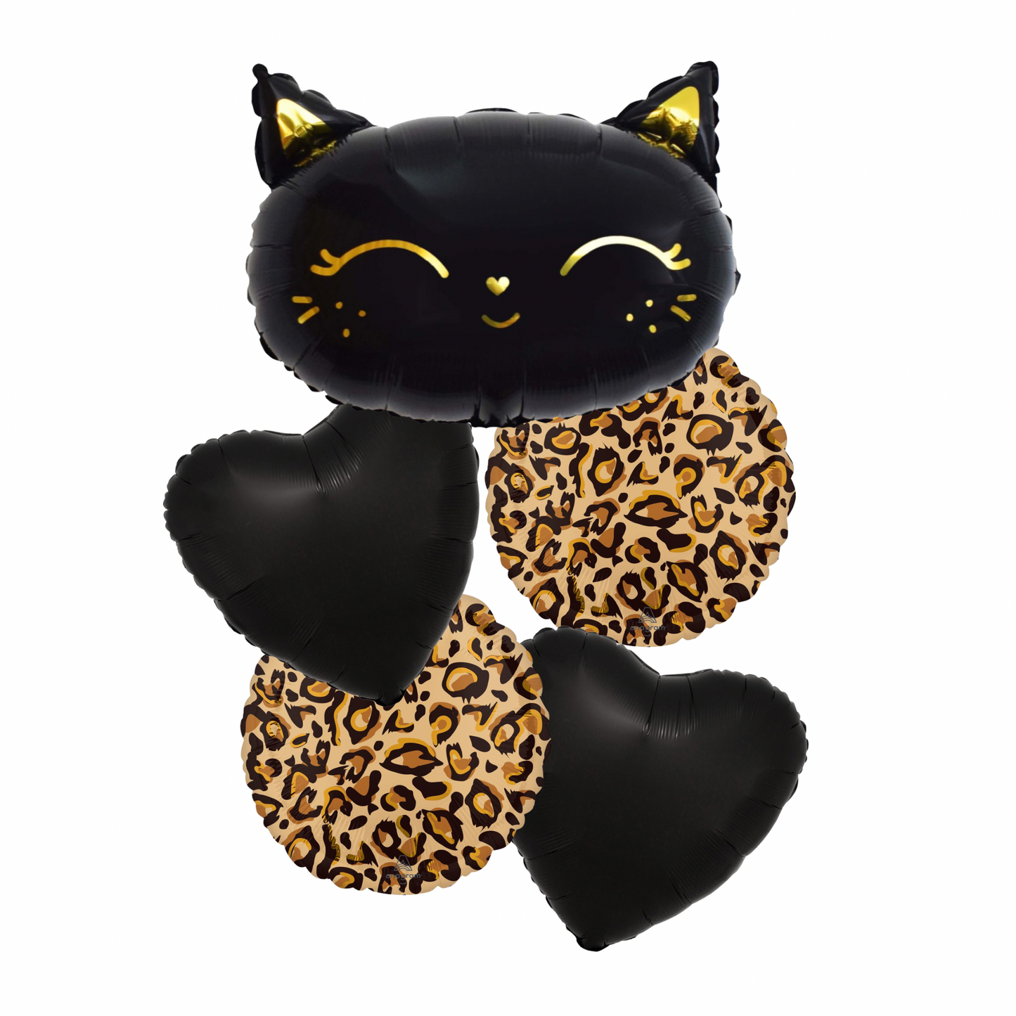 Leopard Glam Kitty Heart Foil Balloon Kit