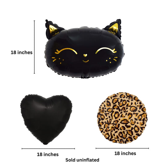 Leopard Glam Kitty Heart Foil Balloon Kit