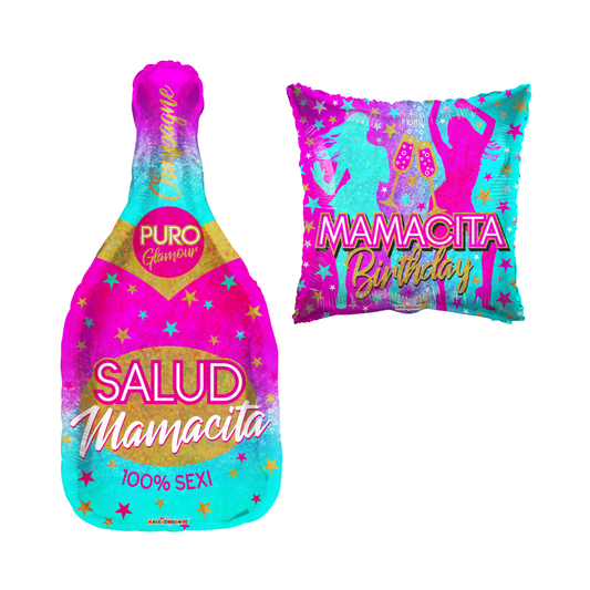 Sexy Mamacita Birthday Champagne Bottle Balloon Kit (Spanish)