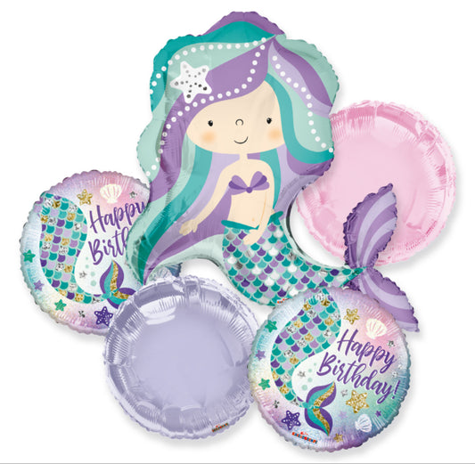 Magical Mermaid Birthday Balloon Bouquet Kit
