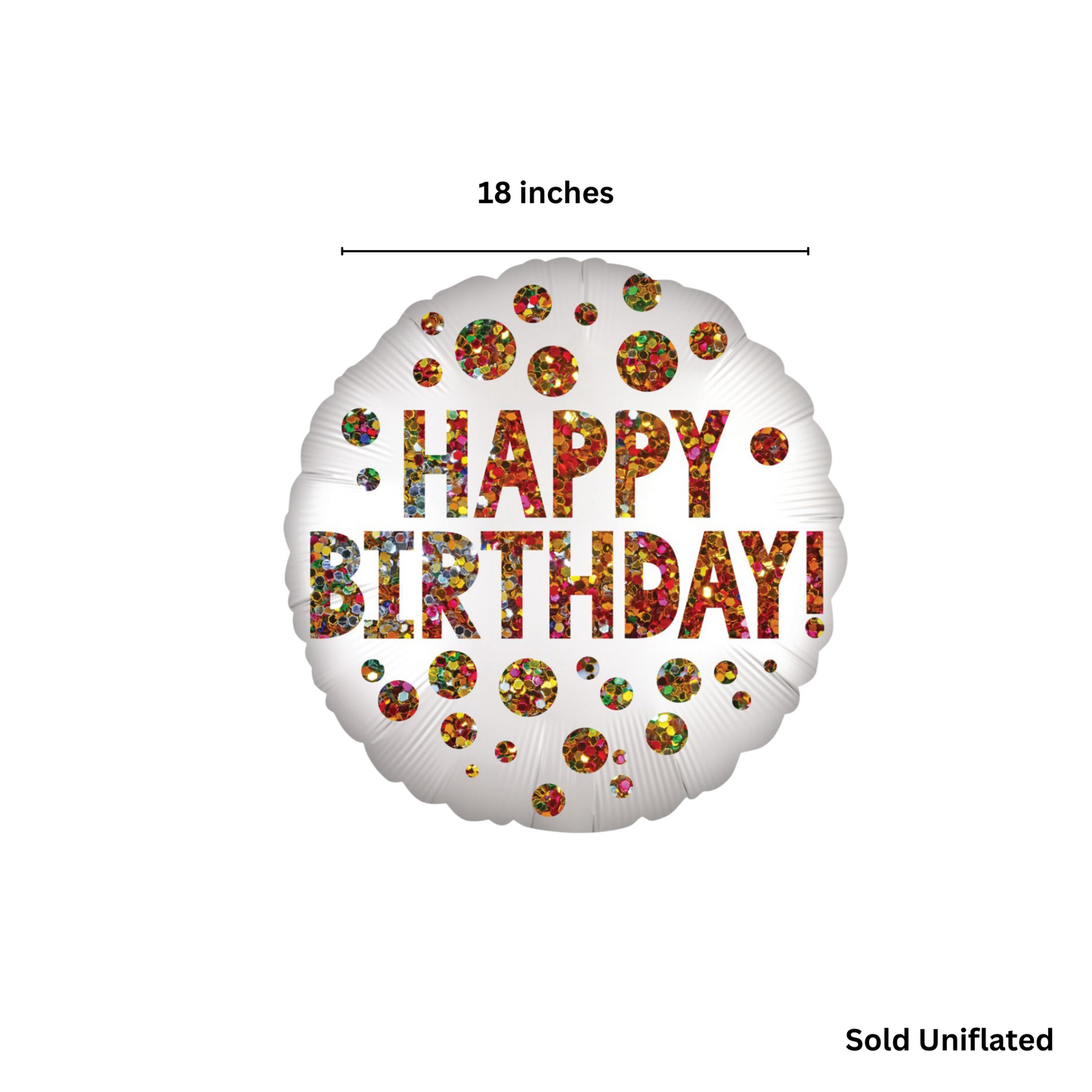 Satin Luxe Happy Birthday Glitter Foil Balloon 18”