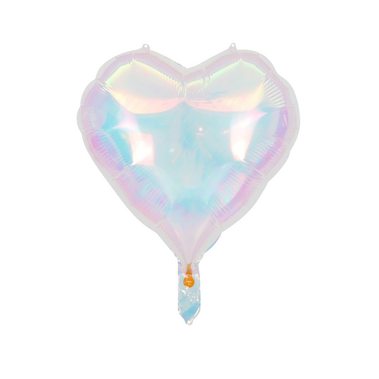Iridescent Clear Heart Balloon (Air Only) 18 inches