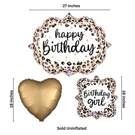 Wild & Glam Leopard Happy Birthday Balloon Bouquet Kit