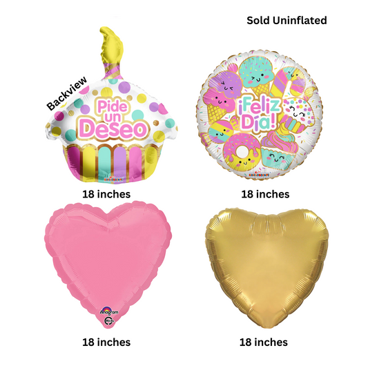 Kawaii Sweets Happy Birthday Balloon Bouquet Kit (Spanish)