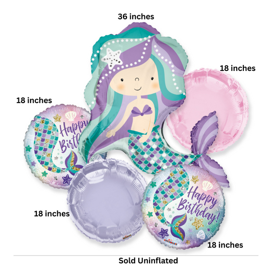 Magical Mermaid Birthday Balloon Bouquet Kit