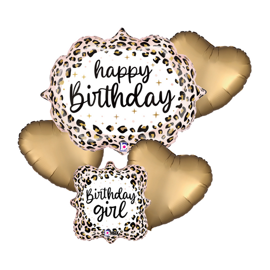 Wild & Glam Leopard Happy Birthday Balloon Bouquet Kit