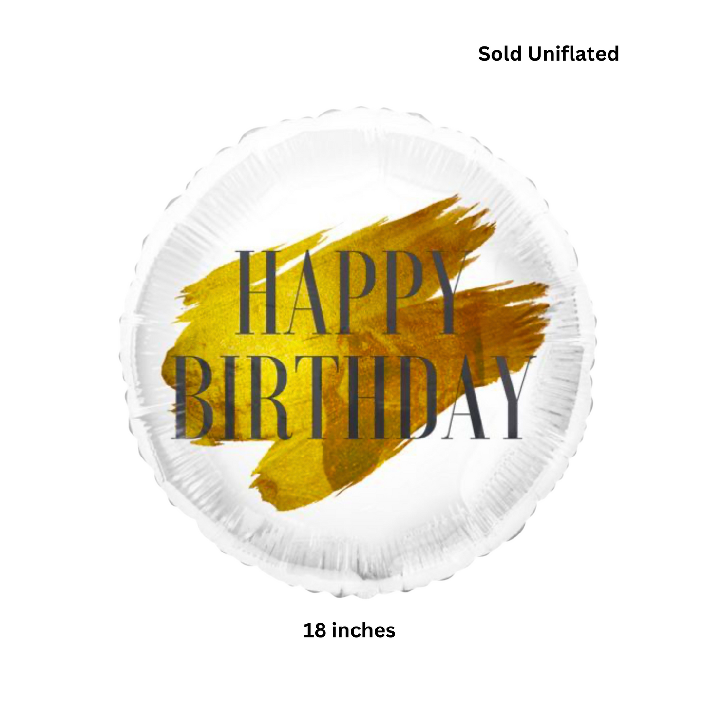 24k Gold Paint Happy Birthday Foil Tuftex 18”