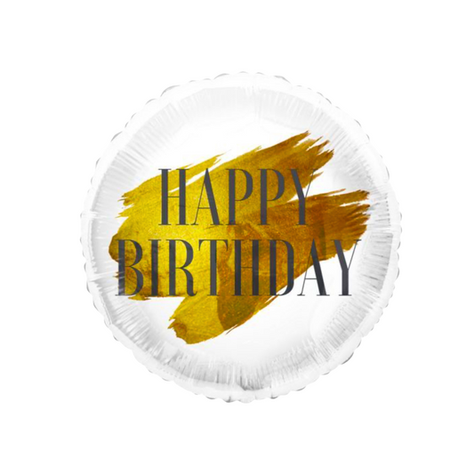24k Gold Paint Happy Birthday Foil Tuftex 18”