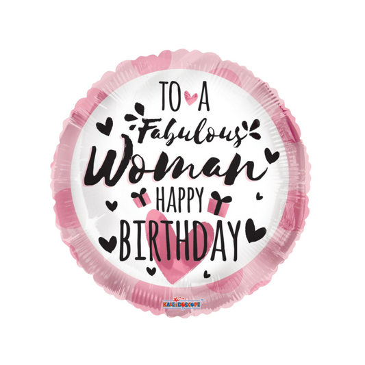 Happy Birthday To A Fabulous Woman Foil Balloon 18”
